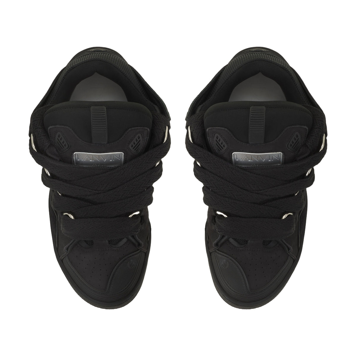 Lanvin Curb Sneakers — Black Suede