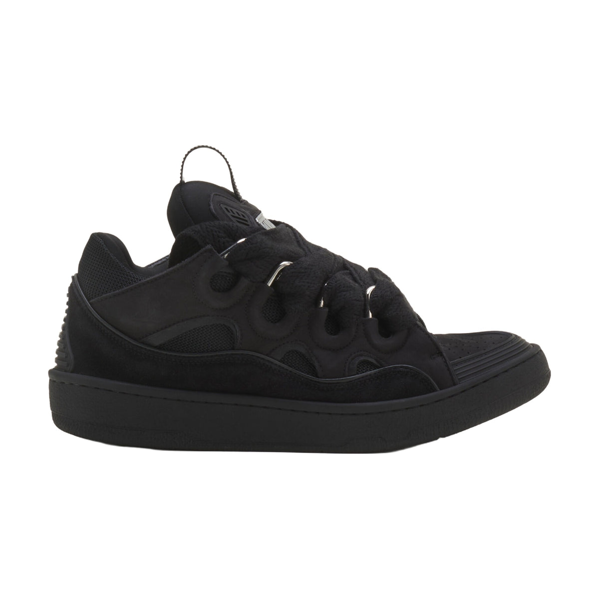 Lanvin Curb Sneakers — Black Suede