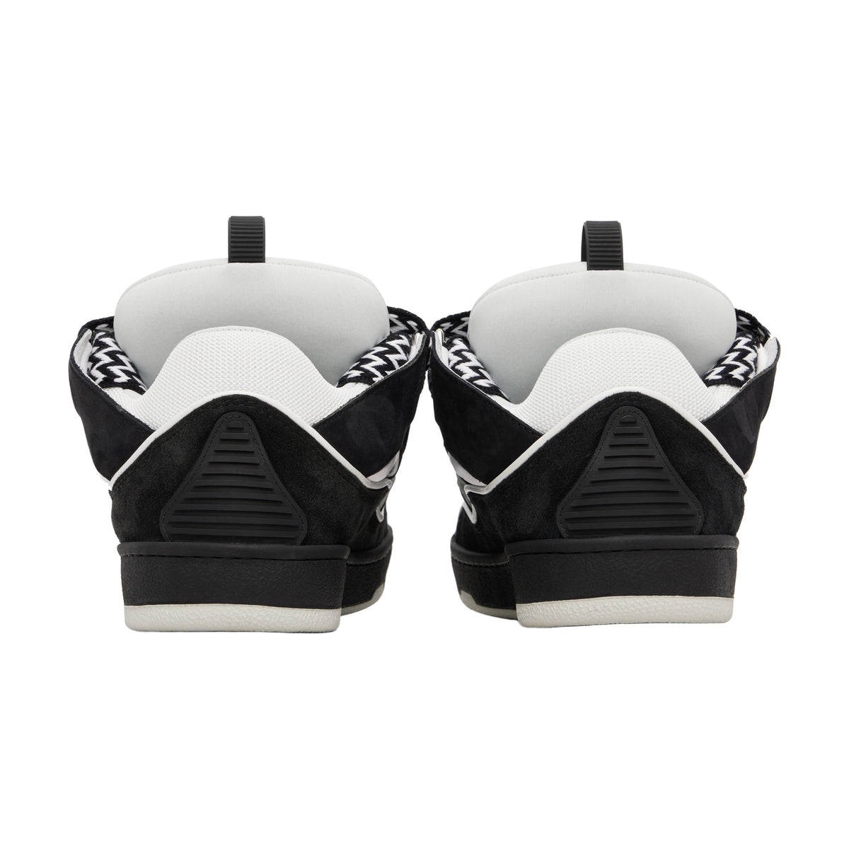 Lanvin Curb Sneakers — Black White Piping