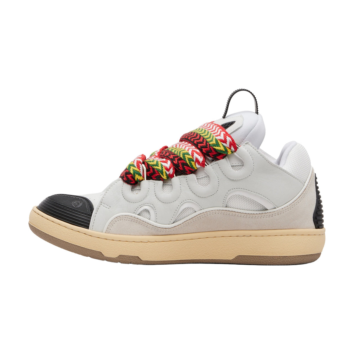 Lanvin Curb Sneakers — Grey White Black Toe Rainbow Laces