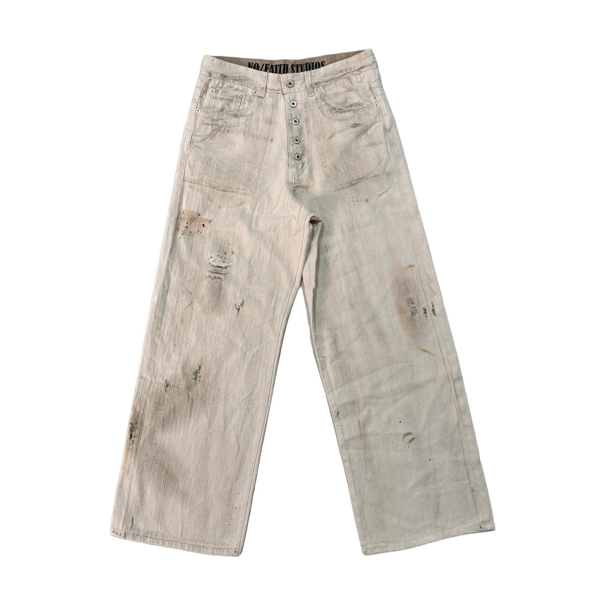 No Faith Studios Chalk Carpenter Denim - Beige