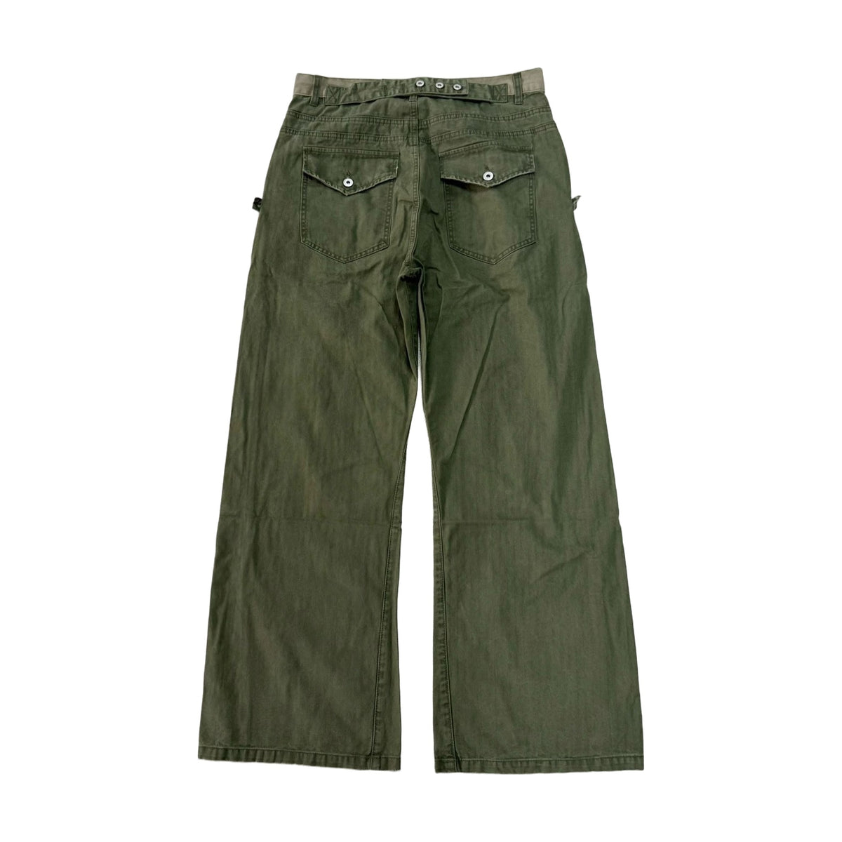No Faith Studios Herringbone Utility Cargo Pants - Army Green