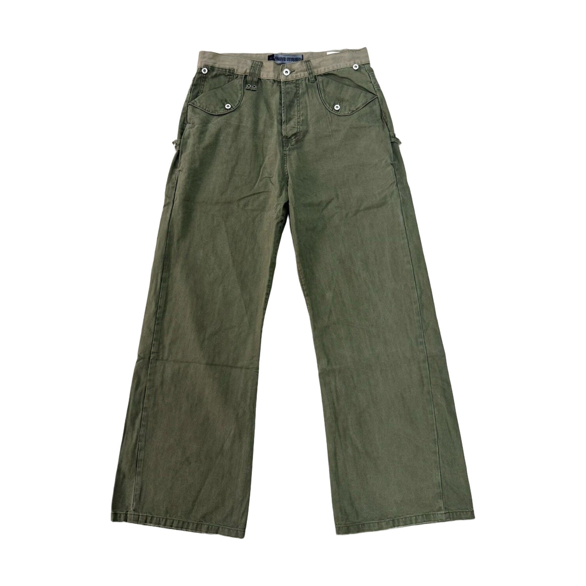 No Faith Studios Herringbone Utility Cargo Pants - Army Green