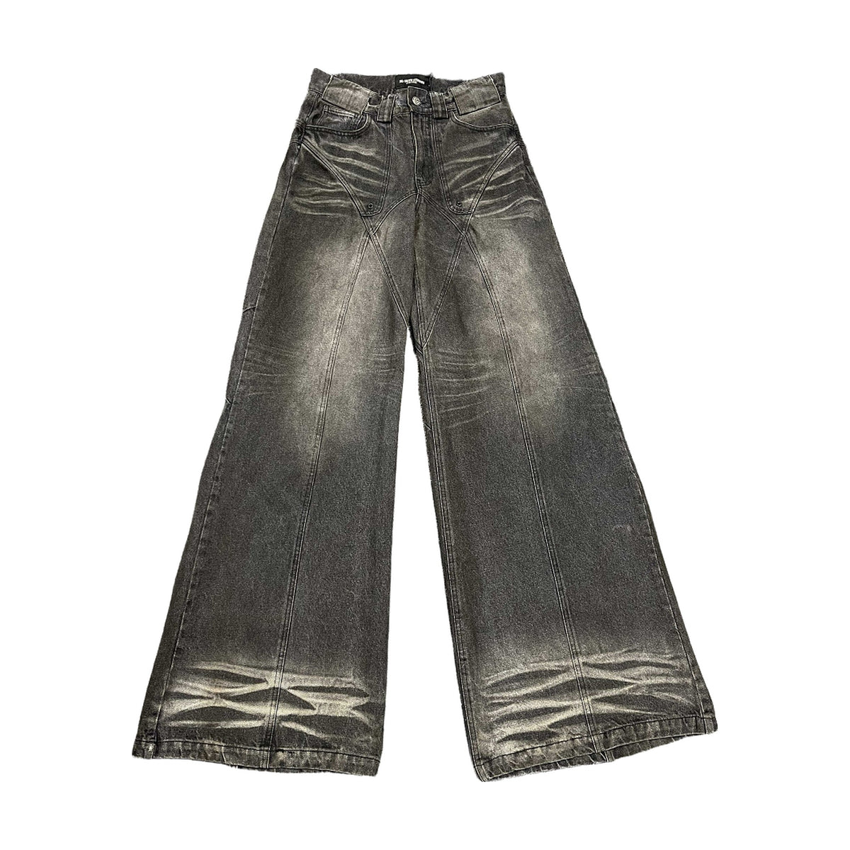 No Faith Studios Sun Faded Dune Baggy Denim — Washed Black