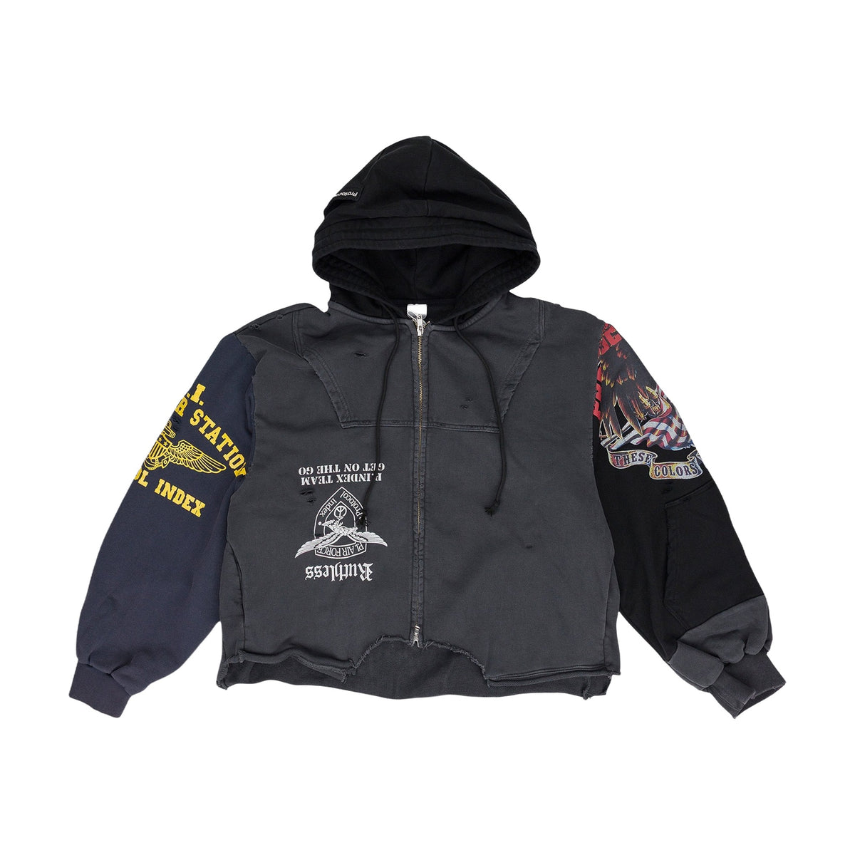 Protocol Index Upside Down Zip Hoodie — Black