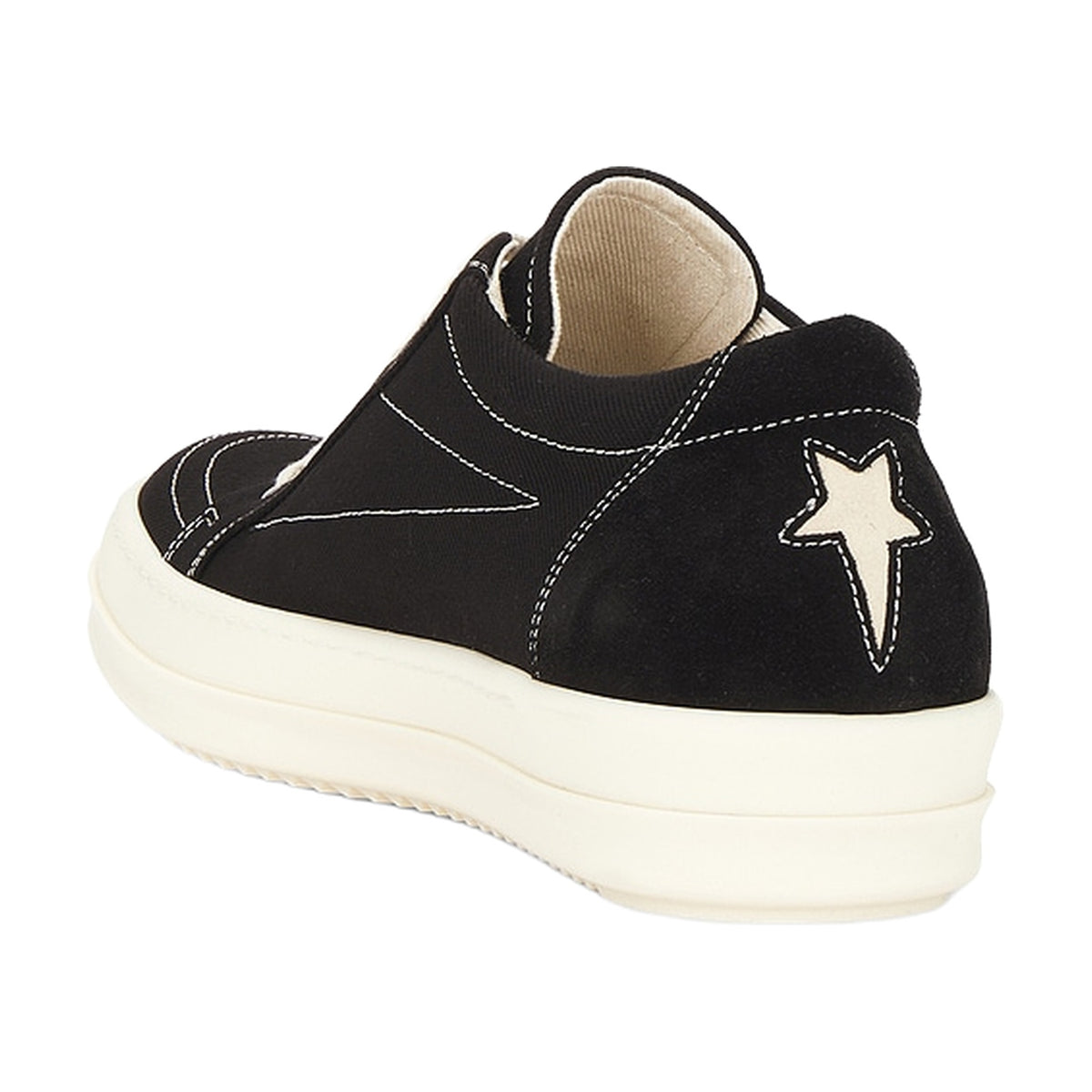 Rick Owens DRKSHDW Low Sneaks Star Patch Canvas - Black