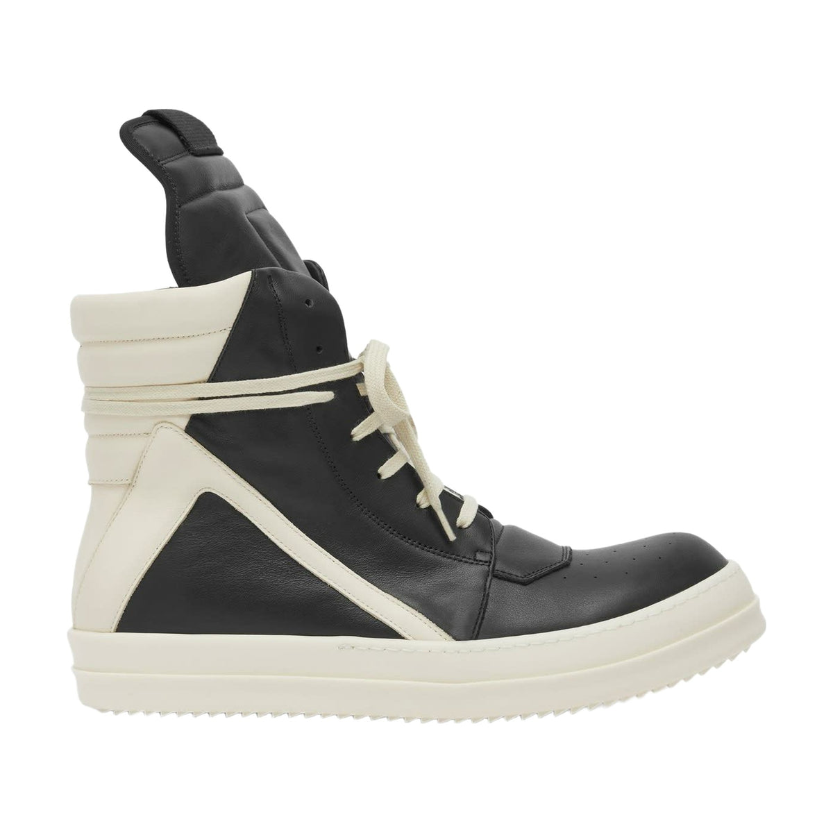 Rick Owens Geobasket Leather - Black White