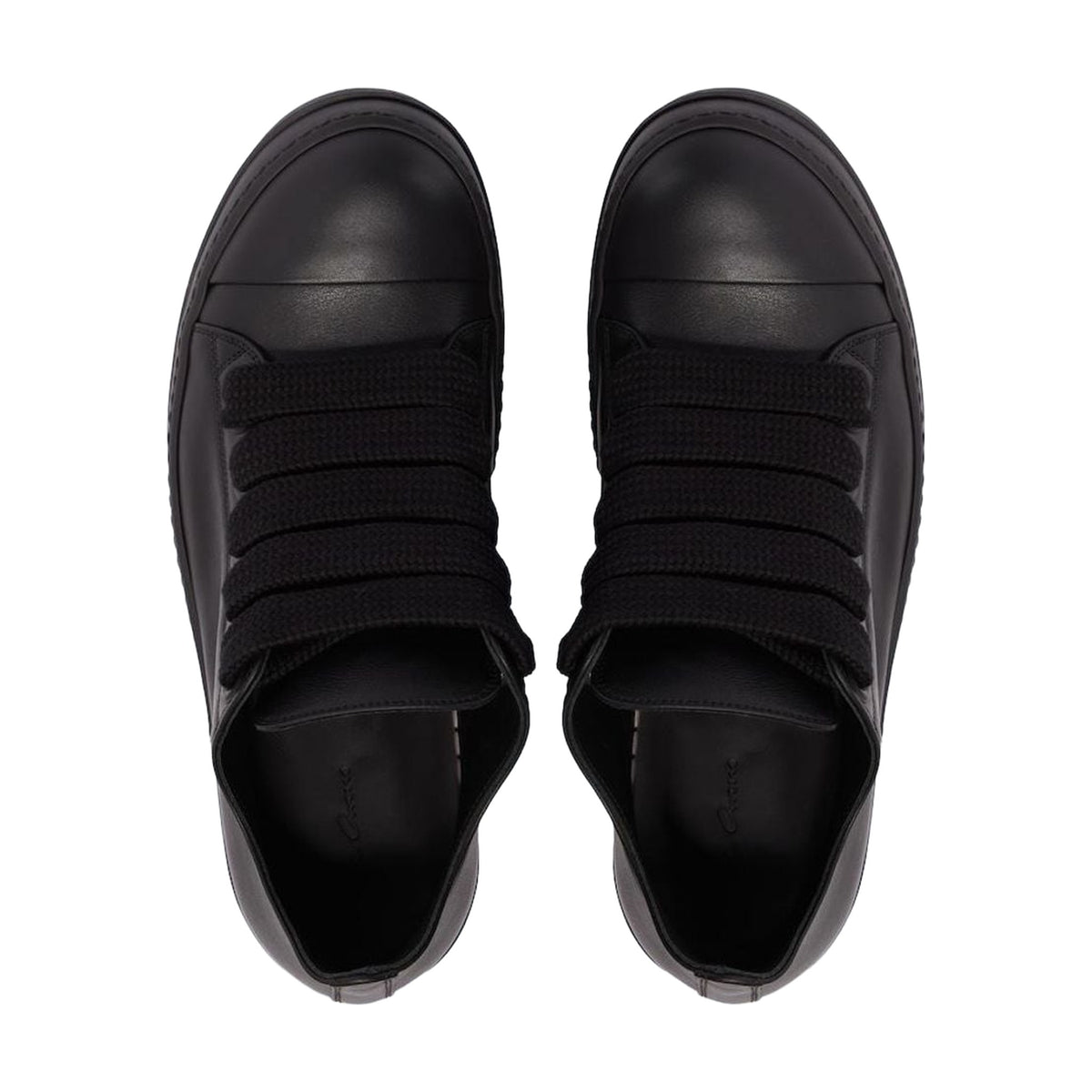 Rick Owens Jumbo Lace Low Sneaks Leather - Triple Black