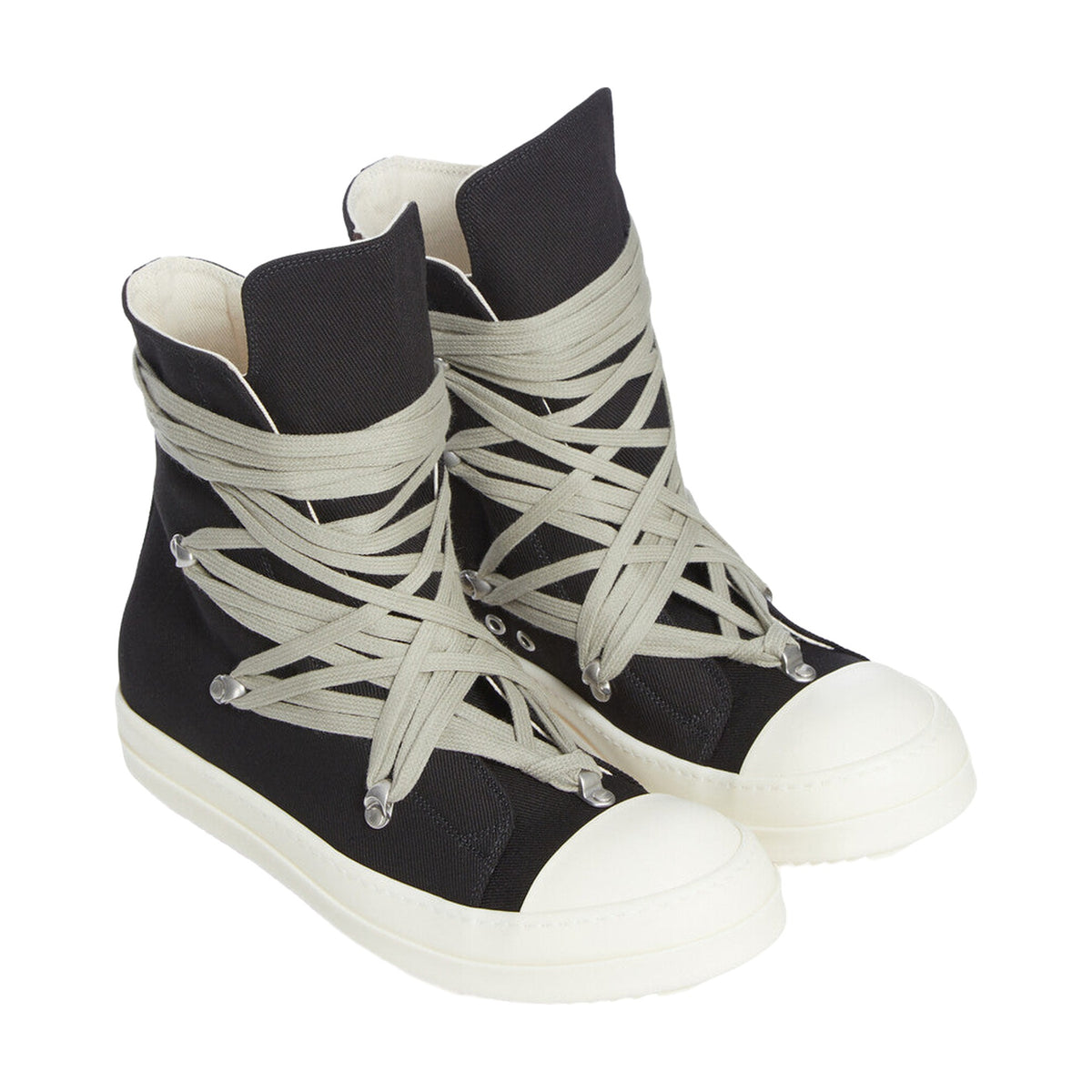 Rick Owens Lace-Up High Canvas - Black