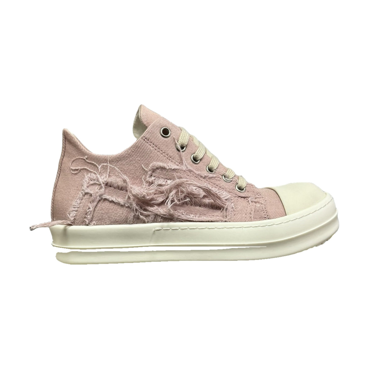 Rick Owens Low Sneaks Destroyed Canvas - Pink