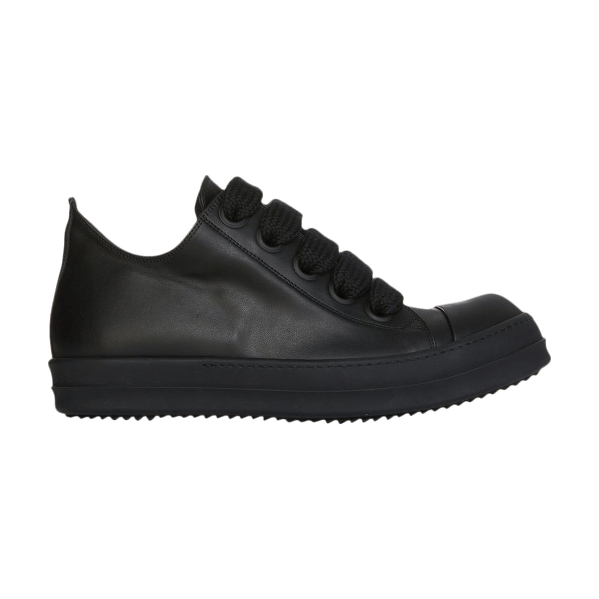 Rick Owens Low Sneaks Jumbo Lace Leather - Triple Black