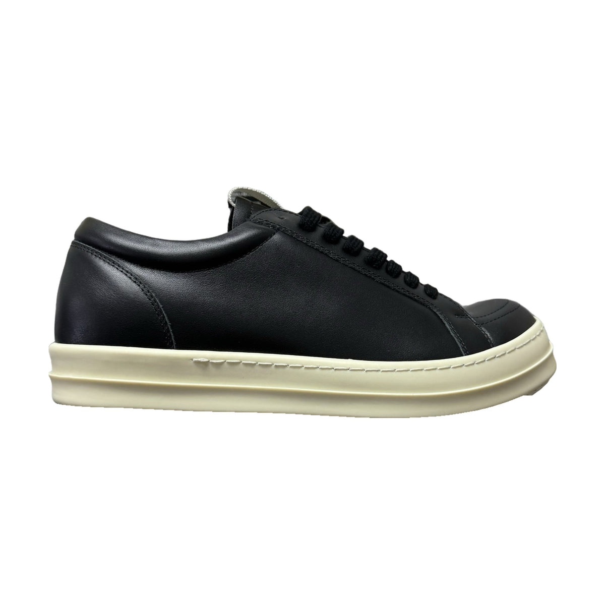 Rick Owens Low Sneaks Webbing Leather - Black White