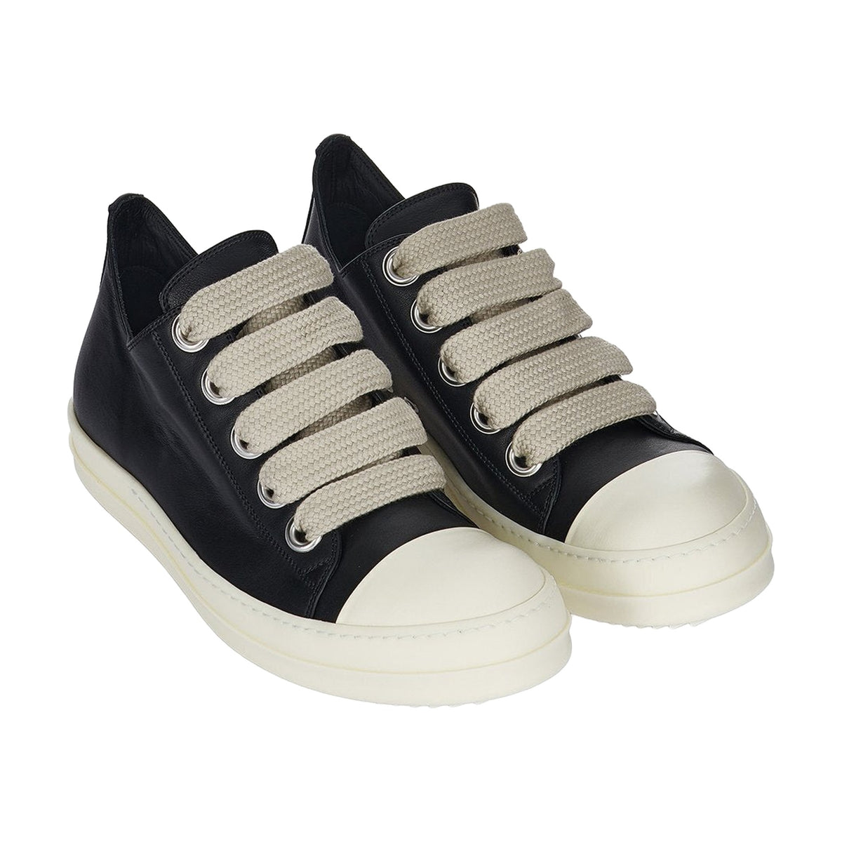 Rick Owens Ramones Jumbo Lace Leather - Black White