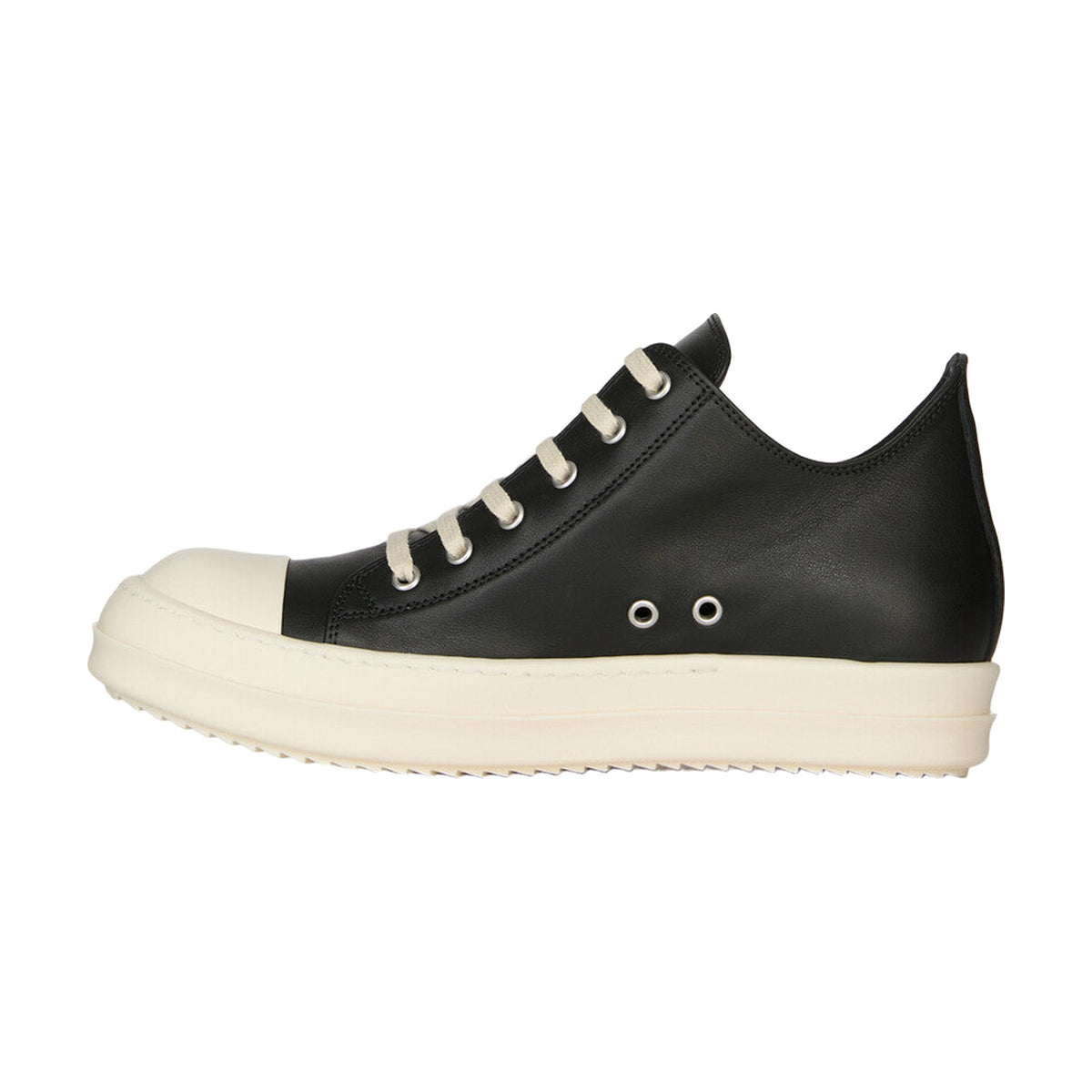 Rick Owens Ramones Low Leather - Black White
