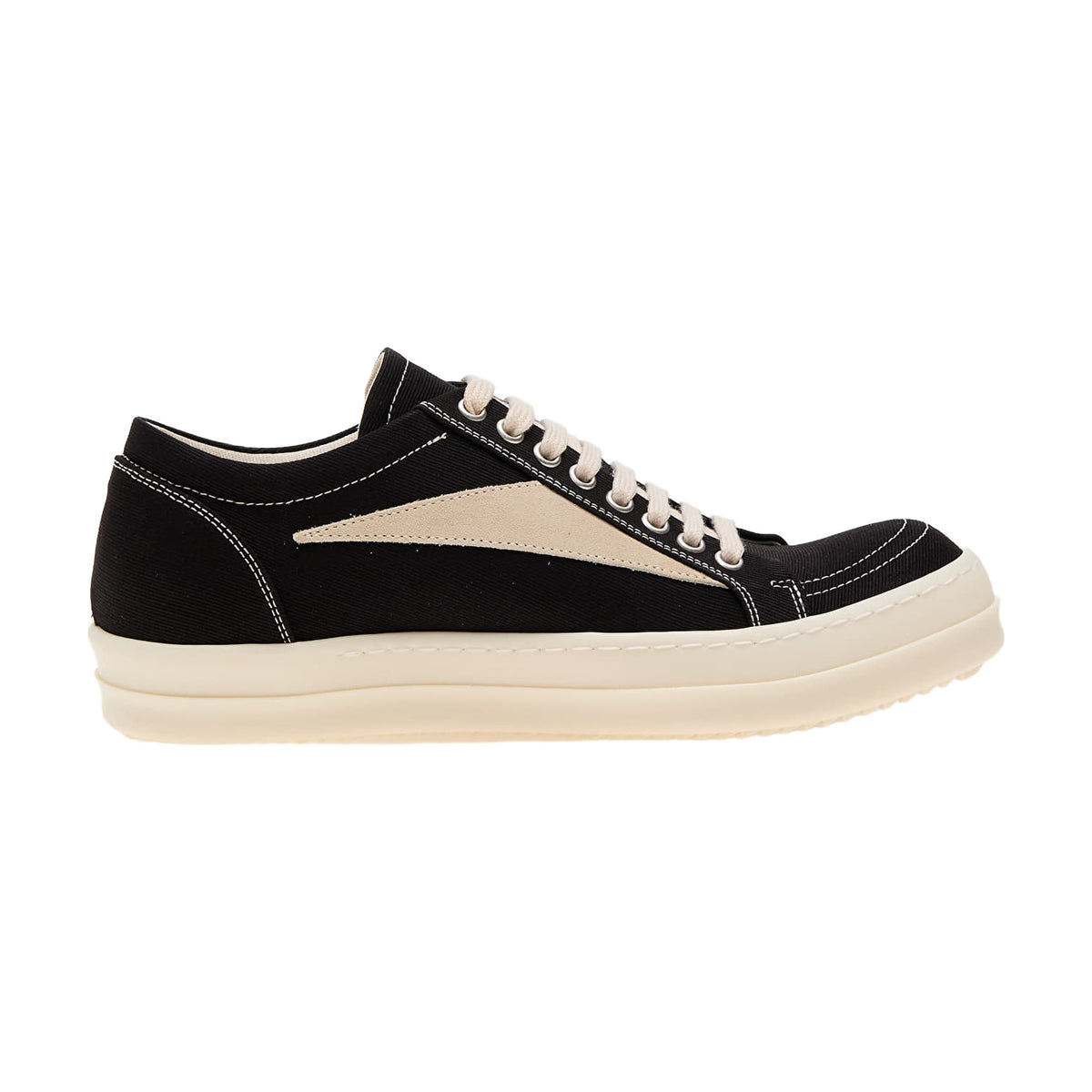 Rick Owens Vintage Sneaks Canvas - Black White