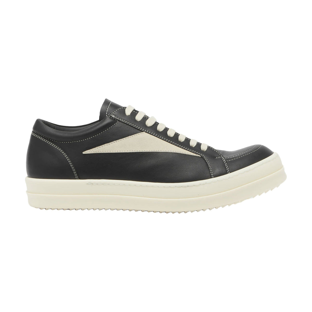 Rick Owens Vintage Sneaks Cross Detail - Black White
