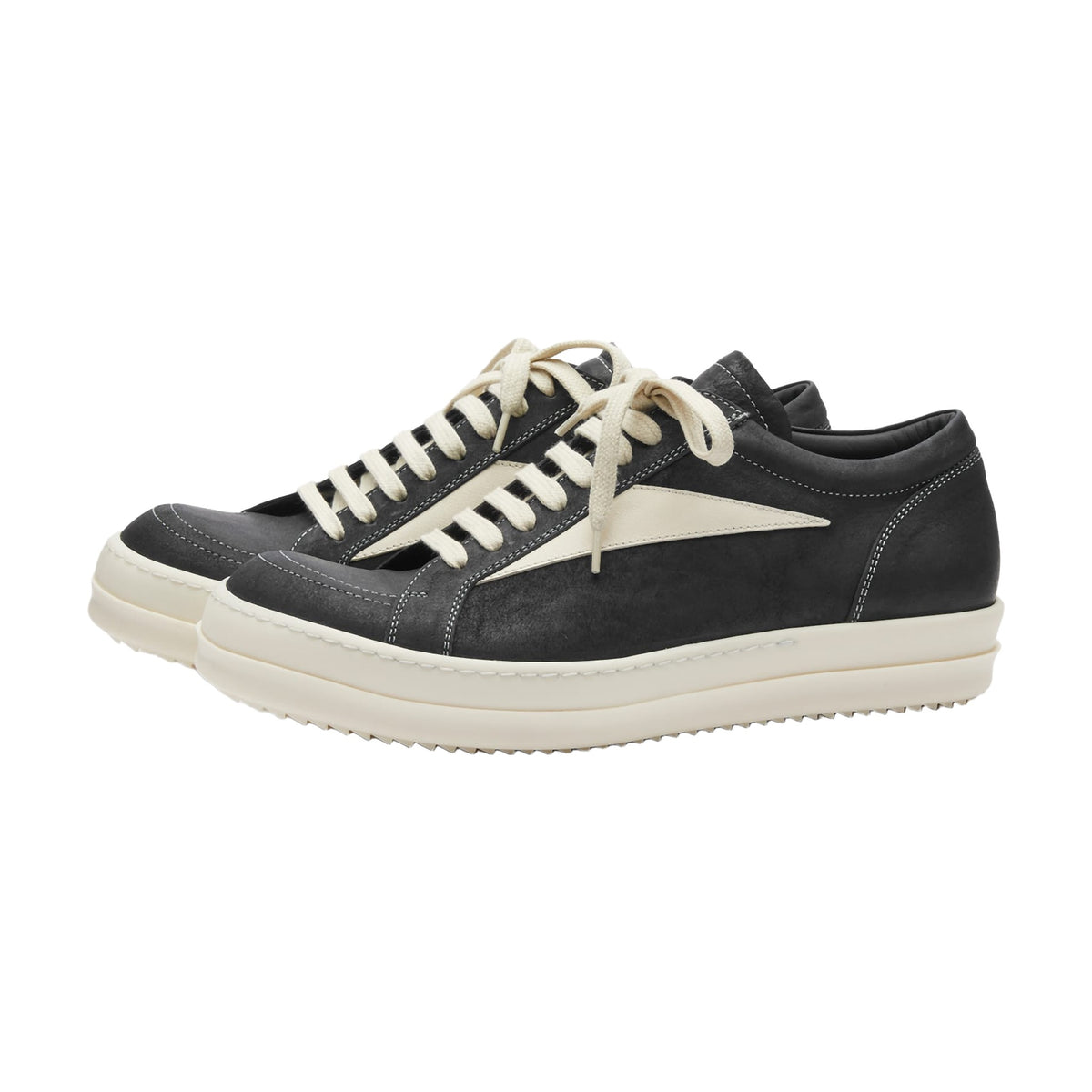 Rick Owens Vintage Sneaks Waxed Leather - Black