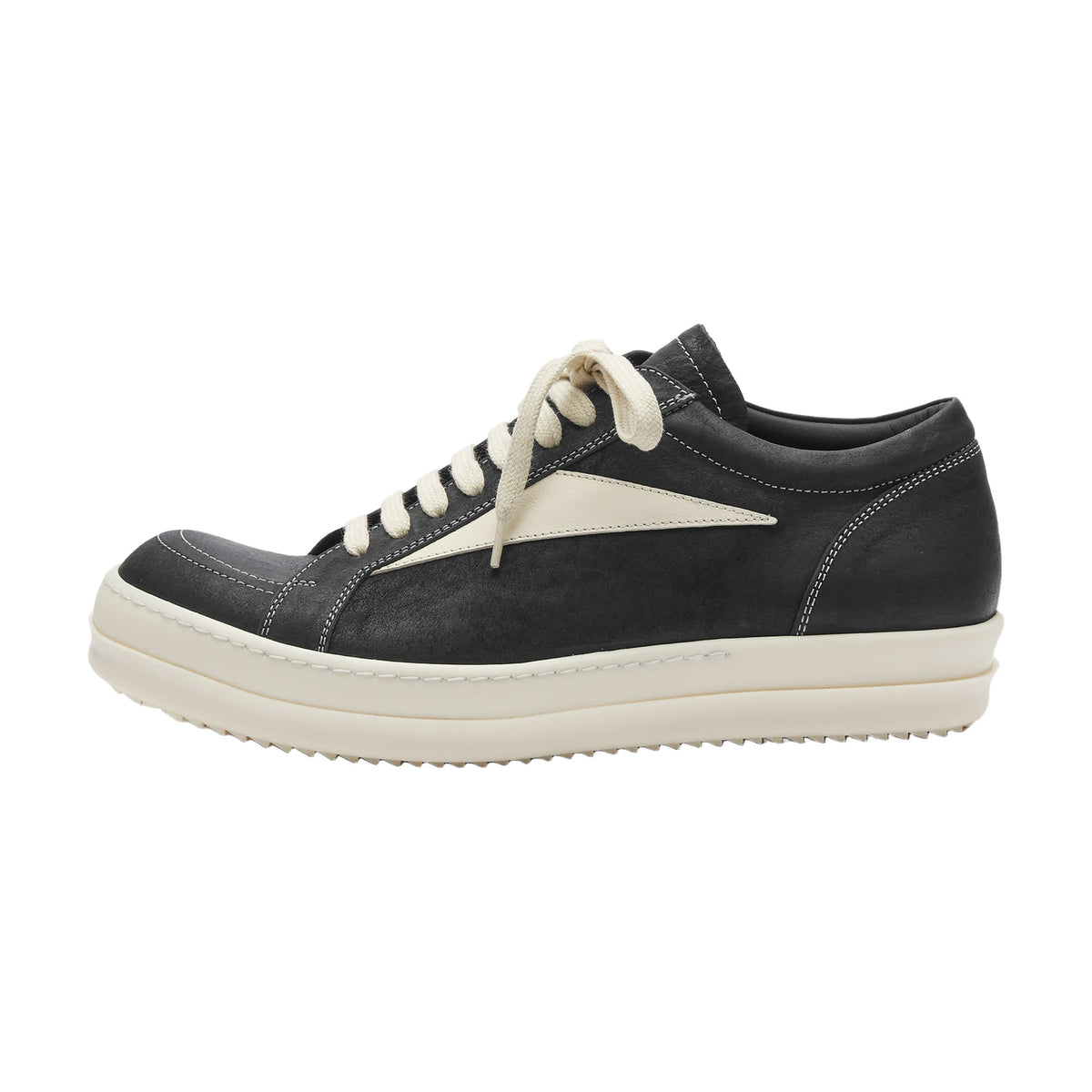 Rick Owens Vintage Sneaks Waxed Leather - Black