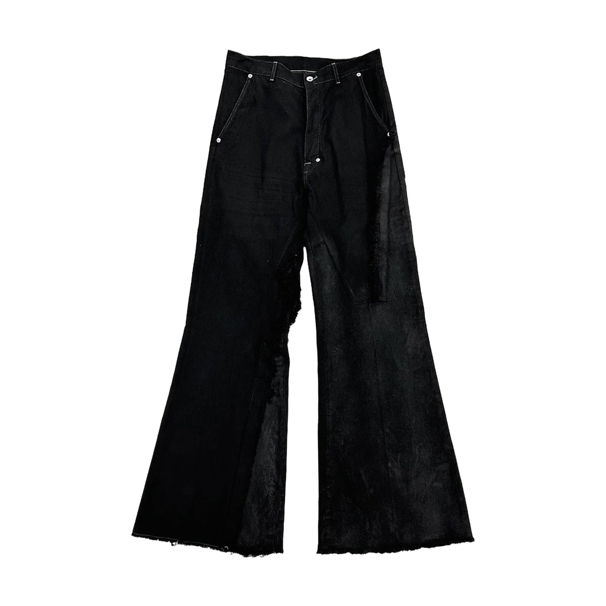 Rick Owens Joris Fringed Jeans — Black